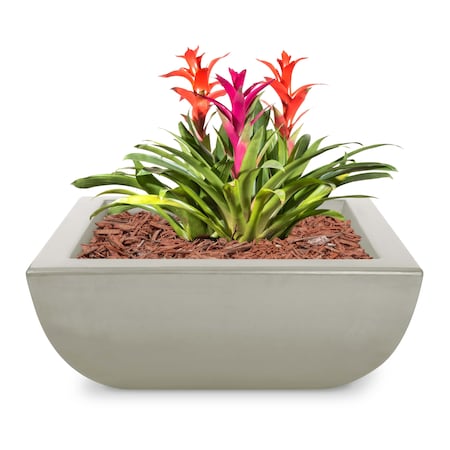 The Outdoor Plus 30 Square Avalon Planter Bowl - GFRC Concrete - Ash - OPT-AVLPO30-ASH